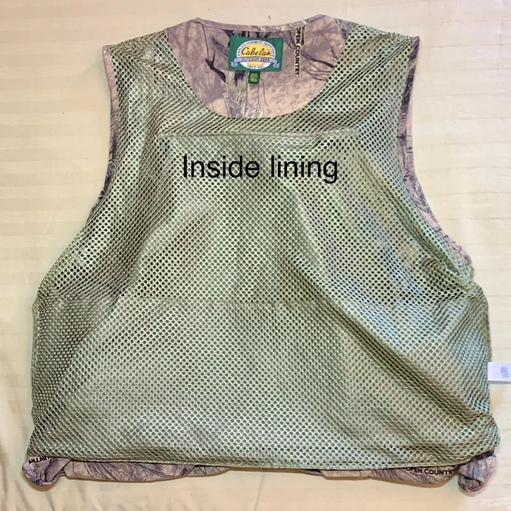 Cabela’s Hunting Vest Open Country Seclusion 3D Camouflage Print Green Men’s XL - Picture 8 of 12